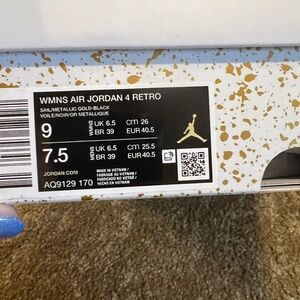 White & Gold Air Jordan 4